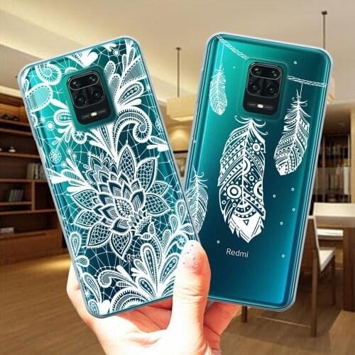 Mandala Lace Flower Sexy Floral Clear Soft TPU Silicone Case Cover For Xiaomi Redmi 9 Note 9 Pro Max Note 9S Poco M2 Pro 10X