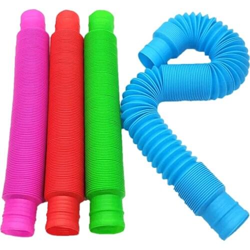 Colorful Pop Tubes Fidget Toys Pop Squeeze Push Bubble Sensory Adult Relief Simple Dimple Anti Stress Figet Toys Gift