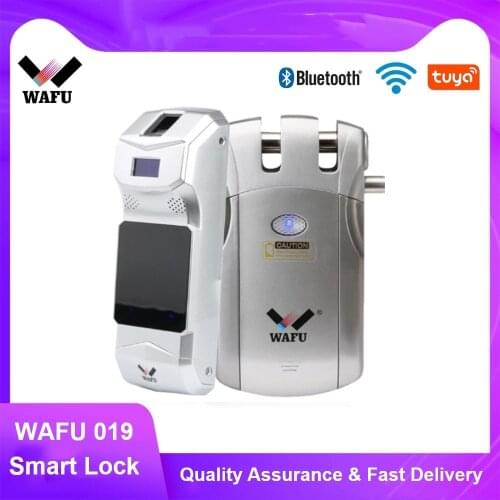 Wafu 019 Fringerprint Smart Lock Tuya wifi Smart lock Password Door Lock Bluetooth Intelligent Remote Control Invisible Lock