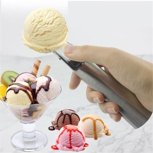 Creative Stainless Steel Ice Cream Scoop Ice Ball Maker Household Frozen Yogurt Cookie Dough Meatballs Tools Watermelon Spoon