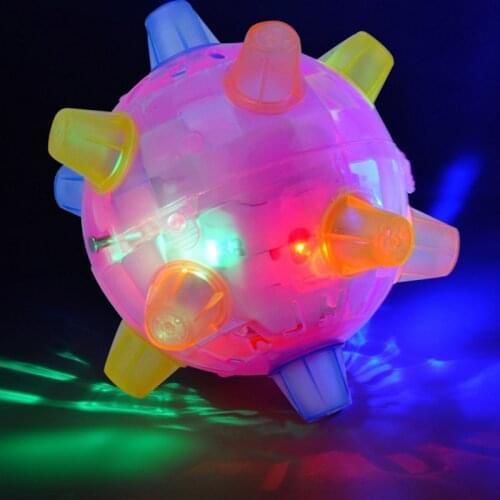 LED Jumping Activation Ball Light Up Music Flashing Bouncing Vibrating Ball Pet Dog Chew Dancing Ball Toys Pet Dog Ball Gifts
