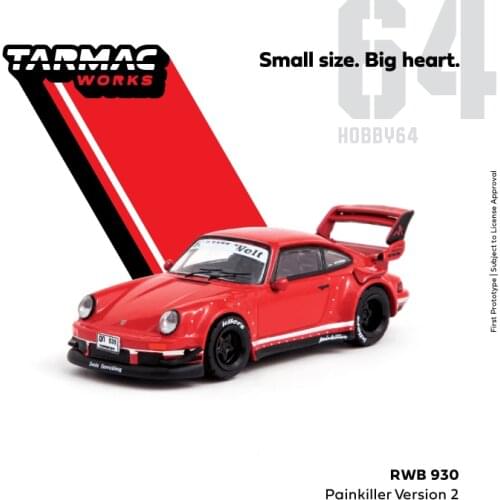 Tarmac Works 1:64 RWB 930 PAINKILLER Ver 2 Red Diecast Model Car