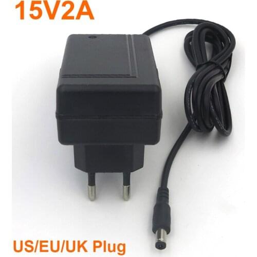 VORED NEW 1PCS 15V2A Converter Power Supply Adapter US/EU/AU Plug Charger with 1.5M Cable 5.5*2.1mm for Scanner Free shipping
