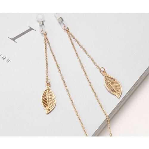 Fashion Women Charm Leaf Pendant Eyeglass Reading Glasses Chain Cord Holder Neck Strap Rope