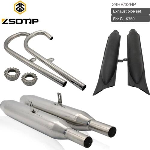 ZSDTRP 24HP 32HP CJ-KC750 750cc Motor Stainless Steel Front Muffler Exhaust Case For Bmw R12 R71 M72 M1 750 Muffler Exhaust Pipe