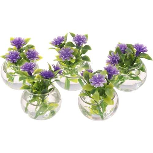 1:12 Dollhouse Miniature Simulation Potted Plants Green Mini Tree Potted For Green Plant In Pot Doll House Furniture Home Decor