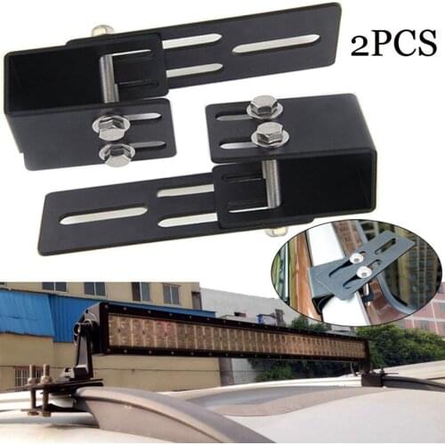 1pair Car Roof Luggage Rack Light Bar Mounting Holder Universal Metal Auto SUV 4X4 Crossbar Lamp Brackets