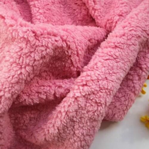1cm pink cotton cashmere lamb plush fabric for sewing sweater liner clothing lining diy cloth fabric 0.5X1.5M