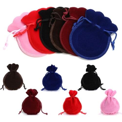 10Pcs Plush Cloth Drawstring Necklace Bracelet Jewelry Gift Bag Storage Pouch 2020