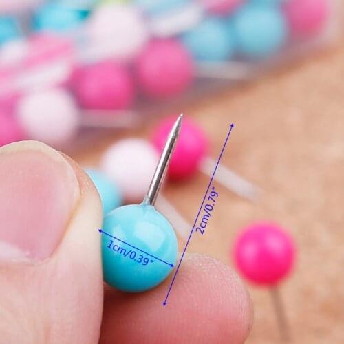100 Pcs Colorful Assorted Push Pins Drawing Cork Board Nails Photo Wall Office School Supplies