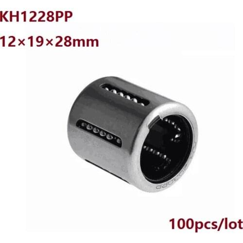 100pcs/lot KH1228PP Ball Linear Motion Bearing mini Linear Ball Bearings Pressing Linear Bushing CNC Router 12*19*28mm
