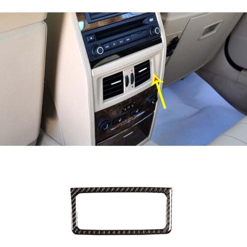3D Carbon Fiber Rear Exhaust Air Vent Frame Stickers For BMW 5 Series E60E61 2004-2010 Rear Exhaust Air Vent Cover Trim 1 Pcs