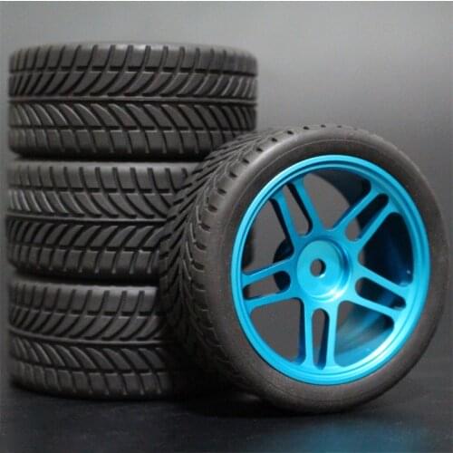 4Pcs HSP HPI Racing Tires Tyre Metal Wheel Rim 4Pcs For RC 1/10 On-Road Car HSP 94123/94103/94122 D4/D3 FW06 106B