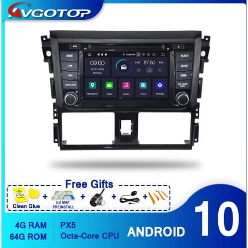 AVGOTOP Android 10 CAR DVD PLAYER for TOYOTA YARIS 2014 Carplay Auto Radio IPS HD Screen NAVIGATION