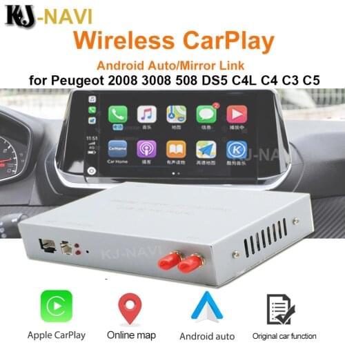Wireless Apple CarPlay for Peugeot 2008 3008 508 DS5 C4L C4 C3 C5 207 with Android Auto Mirror Link AirPlay Car Play Function