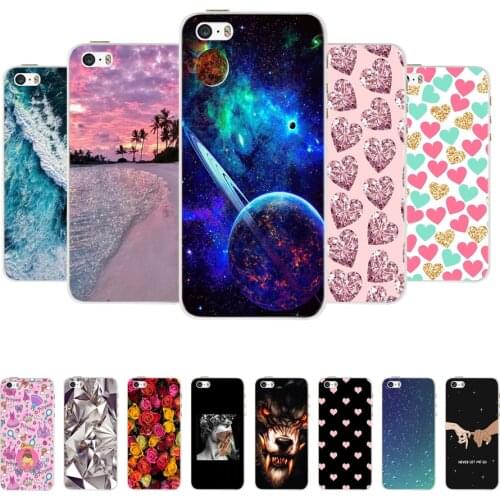 Case For iPhone SE 5S 5 iPhone5 S iPhone5s Ultra Thin Silicone TPU Cute Soft Phone Back Cover Protective Bumper Case Fundas Capa