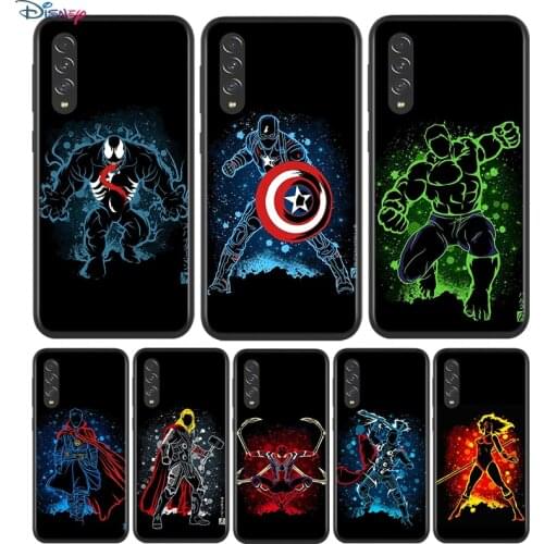 Black Soft Marvel Superhero For Samsung Galaxy A90 A80 A70 A70S A60 A50 A40 A30 A30S A20S A20E A10 A10E Phone Case