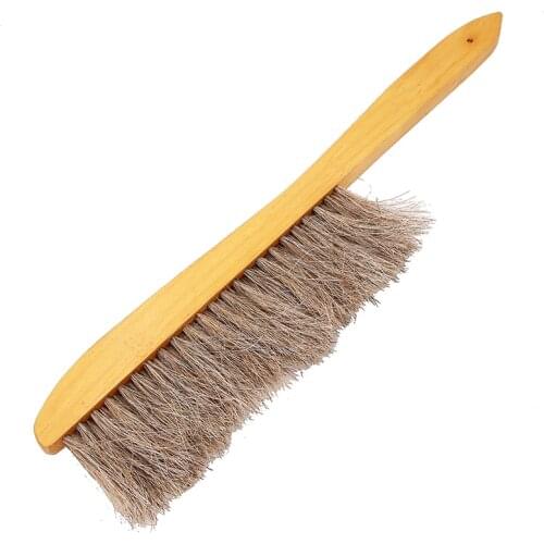 DLKKLB Beekeeping Tools Two Rows Horses Mane Bee Sweep Brush Apiculture Yellow Wood Bee Sweep Brush Equipment For Beekeeper