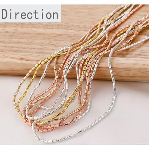 Hematite Round Tube Straight Hole Bead Bracelet Necklace Straight Tube Separate Bead Beaded Material diy Ear Jewelry Fitting