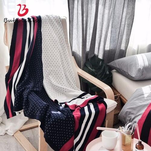 Bubble Kiss Nordic Cotton Blanket Black Striped Blankets On The Bed Blanket Office Siesta Throw Blanket Travel Portable Blanket