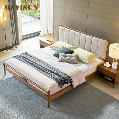 Bedroom Furniture Set Luxury King Queen Size High-End Comfortable Upholstered High-Backed Backrest Double Bed Set For 2 People