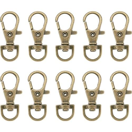 20pcs Alloy Swivel Snap Hook Lobster Claw Clasps for Jewelry Making DIY Findings Antique Bronze Nickel Free 35x15mm