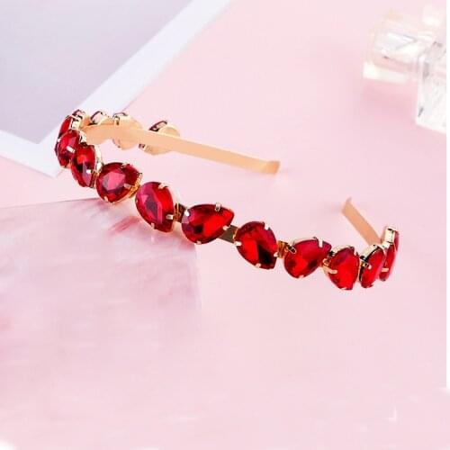 New Women Rhinestone Hairbands Water Drop Crystal Tiaras Trendy Headbands Bridal Crown Wedding Hair Accessories Jewelry Gift