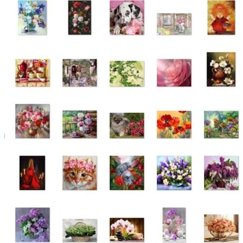 Flowers hoop 11 cross stitch kit people 18ct 14ct UNprinting11ct count print canvas stitches embroidery DIY handmade needlework