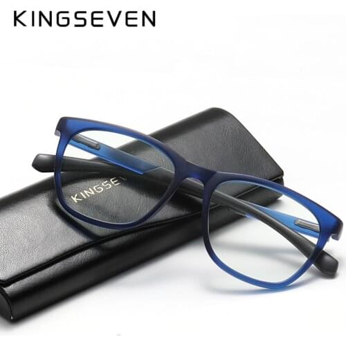 KINGSEVEN TR90 Computer Glasses Frame Women Men 45% Anti Blue Light Round Eyewear Blocking Glasses Optical Spectacle Eyeglass