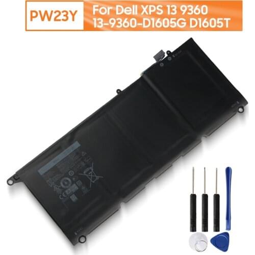 Genuine Replacement Laptop Battery PW23Y For Dell XPS 13 9360 13-9360-D1605G D1605T D1705 0RNP72 0TP1GT RNP72 TP1GT 60Wh