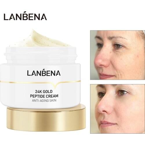 LANBENA 24K Gold Peptide Cream Anti-wrinkle Hyaluronic Acid Moisturizing Anti-aging Shrink Pores Day Cream Repair Skin Face Care