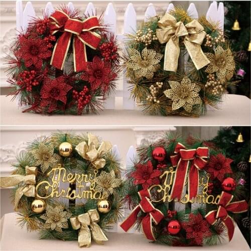 Christmas decoration wreath 30 40CM gold red ball decorative wreath door upscale wreath