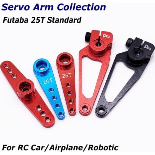 Standard Futaba 25T Digital Aluminum Metal Servo Arm Horn for RC Car !:8 1:10 RC Airplane Robotic Long Servo Arm With Screws