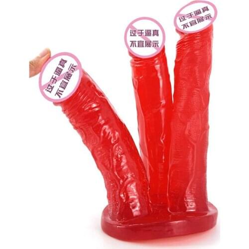 Three-Headed Penis Large Simulation Dildo Multi-Headed Double-Headed Masturbator Vagina Anal Massage Male Female Adult Sex Toys