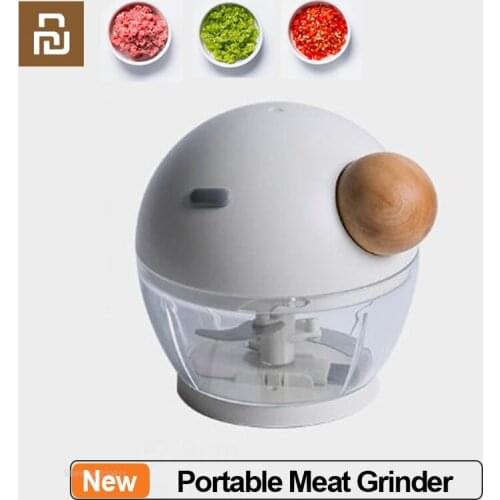 Youpin Meat Grinder Garlic Manual Food Machine Small Household Pepper Peanut Minced Machine Portable 500ml Meat Garlic Mixer