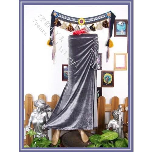 Bellydance Costume Tribal Fusion velvet skirt with Open Slit SRA9
