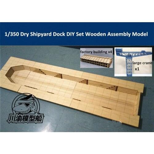 1/350 Dry Shipyard Dockyard Dioram Platform DIY Set Wooden Assembly Model CY706