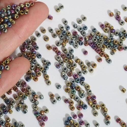 100/50/30Pcs 2/3/4mm Metal Color Glass Exquisite Loose Beads For Jewelry Making DIY Handmade Accessories
