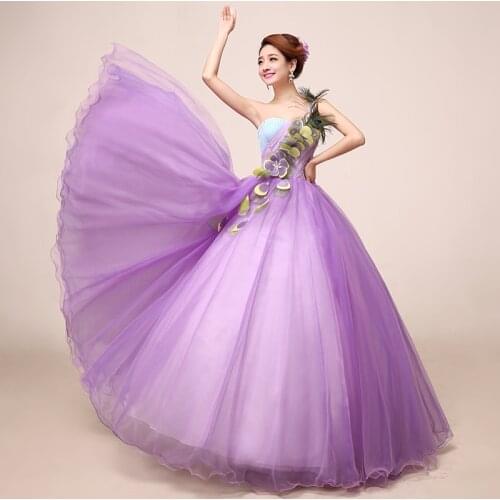 100%real beading light purple peacock feather ball gown Medieval dress Renaissance gown princess cosplay Victorian Belle Ball