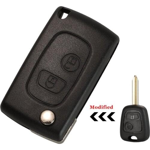 2 Buttons Folding Flip Remote Car Key Case Cover Shell Fob For Citroen C1 C2 C3 Saxo Xsara Picasso Berlingo Uncut Blade