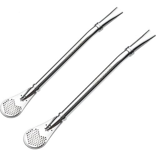 304 Stainless Steel Bombilla Straws Yerba mate filter straw Drinking Gourd Bombilla Filter Spoons LX4979