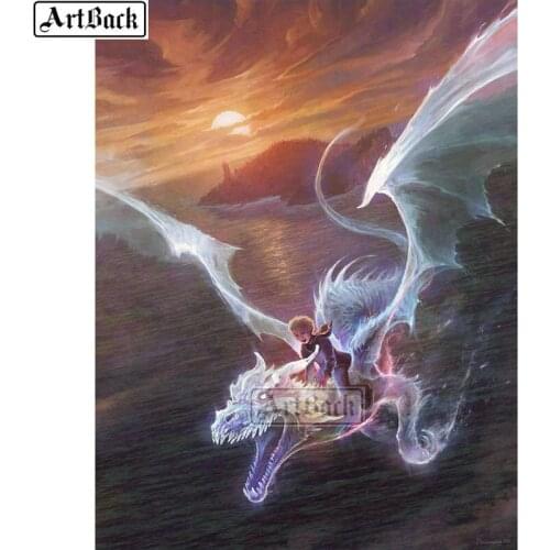 5d diy diamond painting dragon child full square diamond mosaic animal sticker