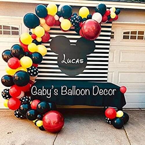 70Pcs Mickey Minie Mouse Ballon Garland Arch Kit Polka Dot Latex Globos Baby Shower Birthday Party 1 2 3 4 5 6st Decorations