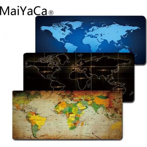 Map Rectangular Large Mouse Pad Hemming European and American E-sports Creative Office Non-slip Keyboard Mat