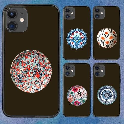 Porcelain Flower Phone Case For iphone 12 11 6 Mini Pro XS Max X XR 7 8 Plus Soft TPU Cover 12Pro 11Pro 12Mini