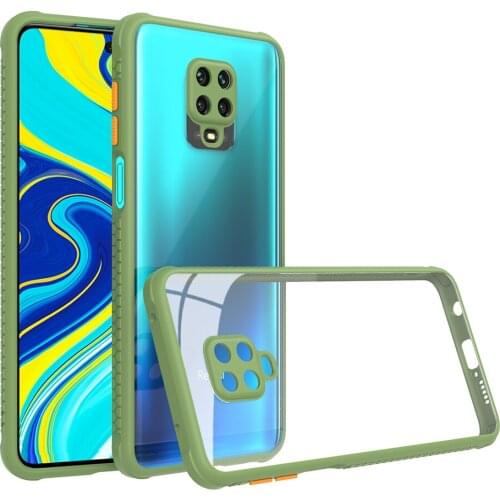 For Xiaomi Redmi Note 9S Case Soft Silicone edge+Hard PC Transparent protective back cover case for xiaomi redmi note 9 pro max