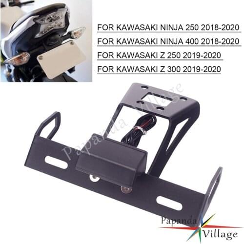 Aluminum Bracket Number Plate Frame License Registration Plate Holder Support For Kawasaki Ninja 250 400 Z250 Z300 2018-2020