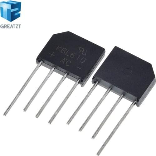 GREATZT 5PCS KBL610 1000V 6A Diode Bridge Rectifier Single Phase Bridge Rectifier KBL-610 New Arrival