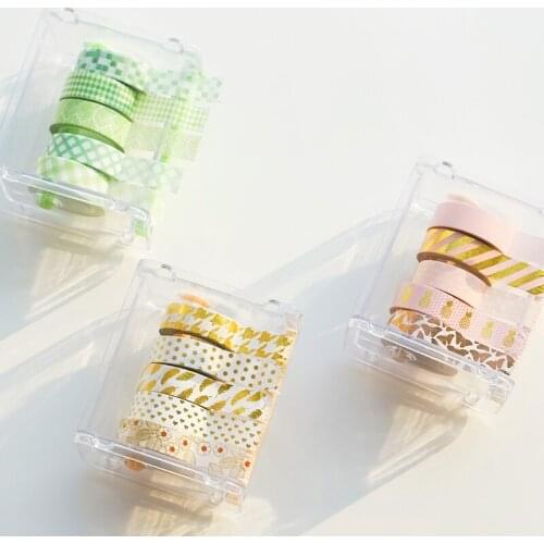 Diy tape holder desktop tape deconsolidator cutter tape storage box befriend washi tape dispenser