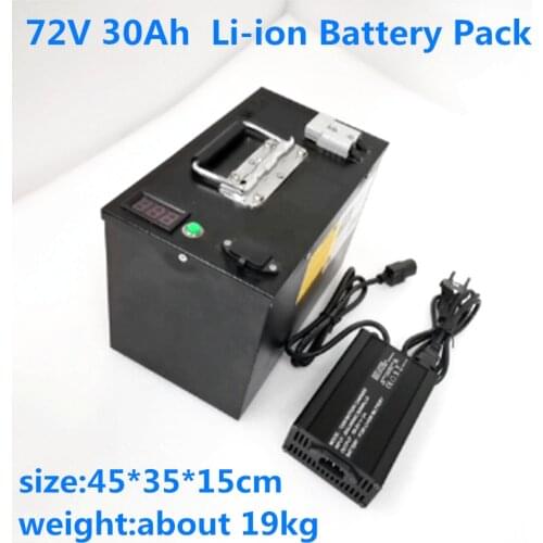 GTK 72V 30Ah Electric Bicycle Lithium ion Battery pack with 40A BMS for 500W -3000W ebike scooter bicycle +5A Charger